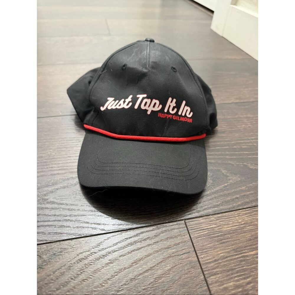 Adam Sandler Happy Gilmore Just Tap It In Black Red Hat